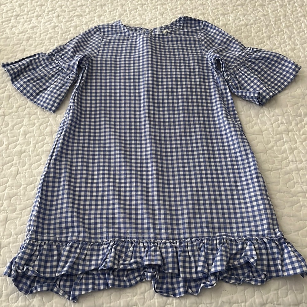 H&M gingham swim cover up. Size 6. Blue and white.